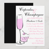 Cupcake en Champage Kaart (Voorkant / Achterkant)