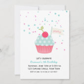 Cupcake en Confetti Birthday Kaart (Voorkant)