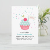 Cupcake en Confetti Birthday Kaart (Staand voorkant)