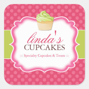 Cupcake en dessert - Verpakkingsstickers Vierkante Sticker