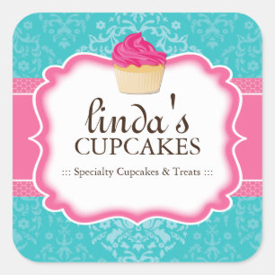 Cupcake en dessert - Verpakkingsstickers Vierkante Sticker