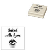 Cupcake en Hart Gebakken met Liefde Rubberstempel (Gestempeld)