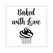 Cupcake en Hart Gebakken met Liefde Rubberstempel (Afrduk)