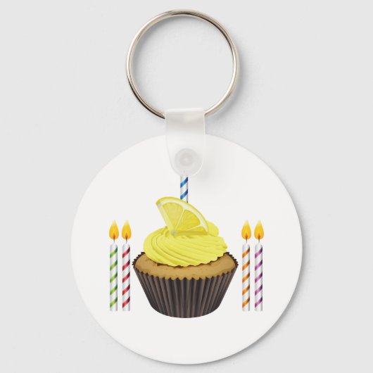 Cupcake en kaarsen Sleutelhanger (Voorkant)