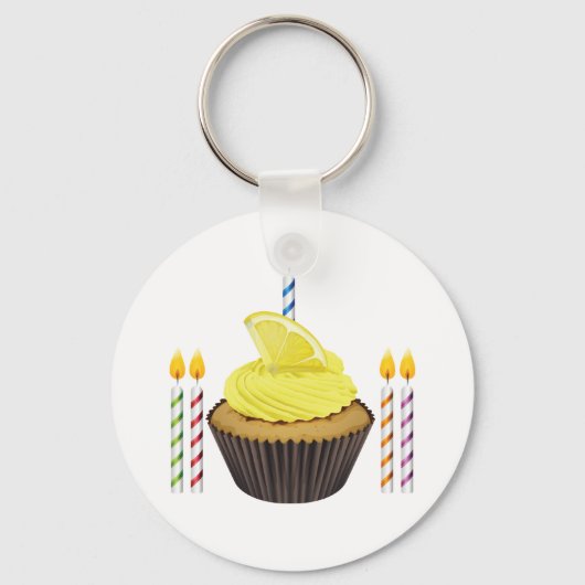 Cupcake en kaarsen Sleutelhanger (Achterkant)