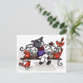 Cupcake en kardinalen briefkaart (Staand voorkant)