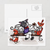 Cupcake en kardinalen briefkaart (Voorkant / Achterkant)