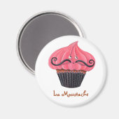 Cupcake en La Mustache Magneet (Voorkant / Achterkant)