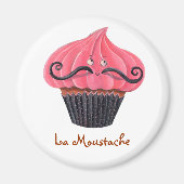Cupcake en La Mustache Magneet (Voorkant)