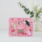 Cupcake en Labrador Fairies Painting Briefkaart (Staand voorkant)
