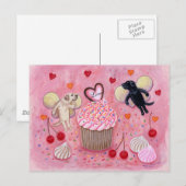 Cupcake en Labrador Fairies Painting Briefkaart (Voorkant / Achterkant)