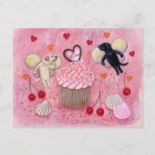Cupcake en Labrador Fairies Painting Briefkaart (Voorkant)