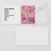 Cupcake en Labrador Fairies Painting Visitekaartje (Voorkant / Achterkant)