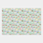 Cupcake en Macaron Gift Wrap - reeks 3 Inpakpapier Vel (Voorkant 2)