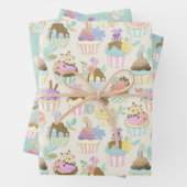 Cupcake en Macaron Gift Wrap - reeks 3 Inpakpapier Vel (In situ)