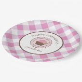 Cupcake en Pink Gingham BBQ Papieren Bordje (Gekanteld)