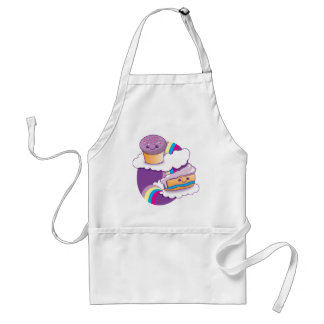 Cupcake en plak op een regenboog standaard schort