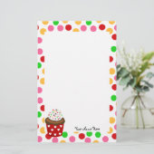 Cupcake en Polka Dot Briefpapier (Staand voorkant)