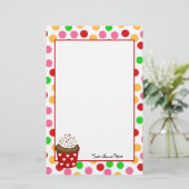 Cupcake en Polka Dot Briefpapier (Staand voorkant)