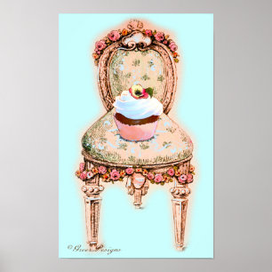 Cupcake en Poster van Victoriaans voorzitter