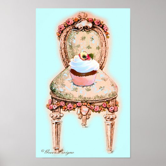 Cupcake en Poster van Victoriaans voorzitter (Voorkant)