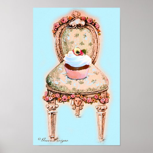 Cupcake en Poster van Victoriaans voorzitter (Voorkant)