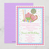 Cupcake en Snoep Birthday-uitnodigingen Kaart (Voorkant / Achterkant)