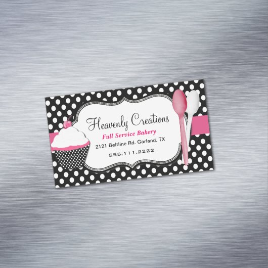 Cupcake en Spoons Bakery Shop Magnet Visitekaartje Magneet (Voorbeeld)