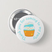 Cupcake en Sprinkles "Bedankt voor je komst" Ronde Button 5,7 Cm (Voorkant /achterkant)