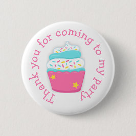 Cupcake en Sprinkles "Bedankt voor je komst" Ronde Button 5,7 Cm