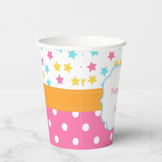 Cupcake en Sprinkles Birthday Party Papieren Bekers (Rechts)