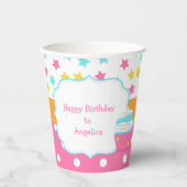 Cupcake en Sprinkles Birthday Party Papieren Bekers (Voorkant)