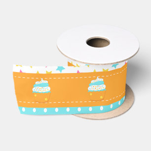 Cupcake en Sprinkles Birthday Party Satijnen Lint