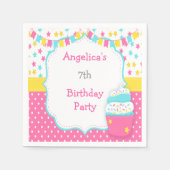 Cupcake en Sprinkles Birthday Party Servet (Voorkant)