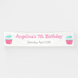 Cupcake en Sprinkles Birthday Party Spandoek