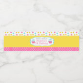 Cupcake en Sprinkles Birthday Party Waterfles Etiket (Enkel label)