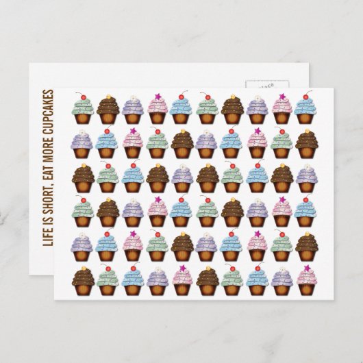 Cupcake en Sprinkles Collage Briefkaart (Voorkant / Achterkant)