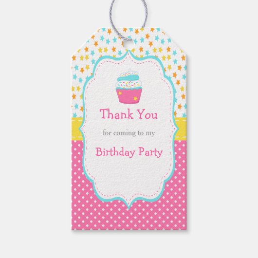 Cupcake en Sprinkles Gift Label Cadeaulabel (Voorkant)