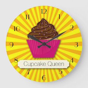 Cupcake en Sunshine Personalize Voeg jouw tekst to Grote Klok