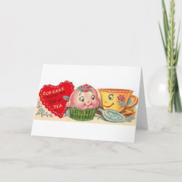 cupcake en theekop Valentijnsdag Kaart