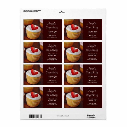 Cupcake Etiket (Full Sheet)