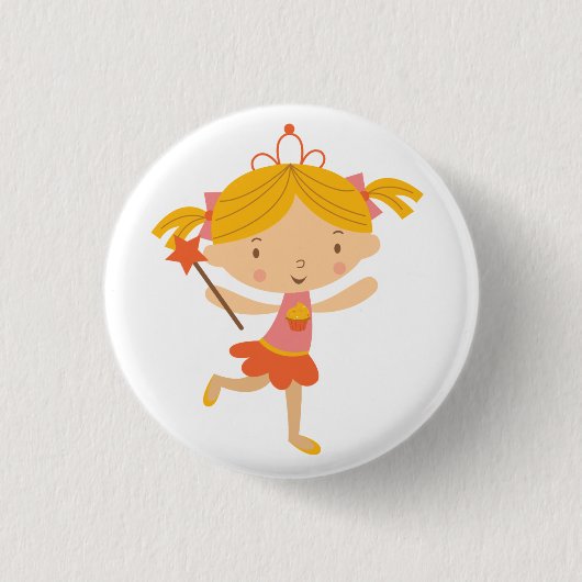 Cupcake Fairy Ronde Button 3,2 Cm (Voorkant)