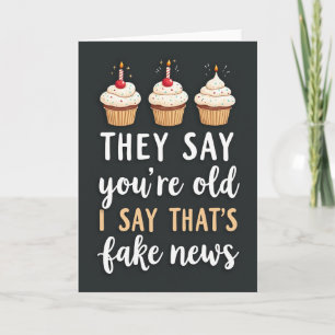 Cupcake Fake News Verjaardagskaart Kaart