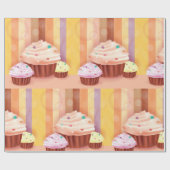 Cupcake Fantasy Kleurrijke snoepjes Cadeaupapier (Vlak)