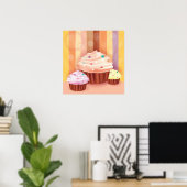 Cupcake Fantasy Kleurrijke snoepjes Poster (Thuiskantoor)
