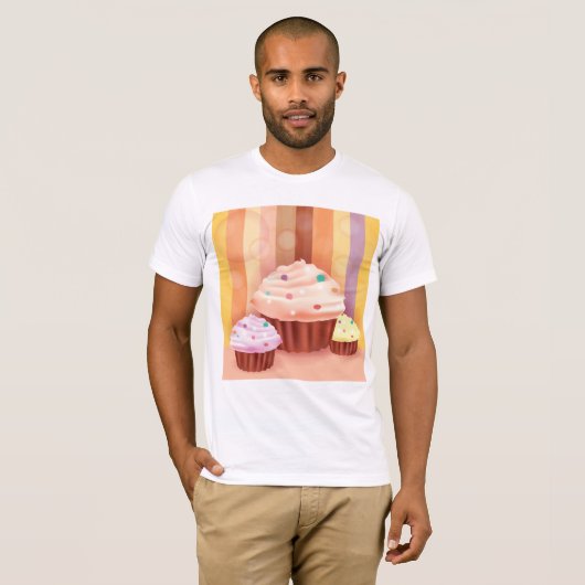 Cupcake Fantasy Kleurrijke snoepjes T-shirt (Voorkant volledig)