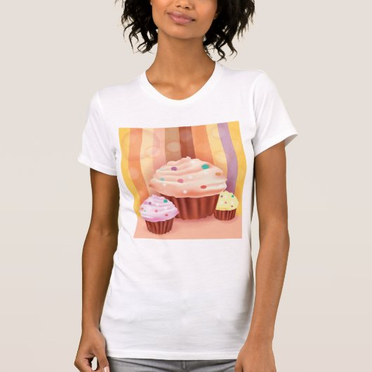 Cupcake Fantasy Kleurrijke snoepjes T-shirt (Voorkant)