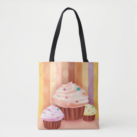 Cupcake Fantasy Kleurrijke snoepjes Tote Bag (Voorkant)