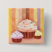 Cupcake Fantasy Kleurrijke snoepjes Vierkante Button 5,1 Cm (Voorkant)
