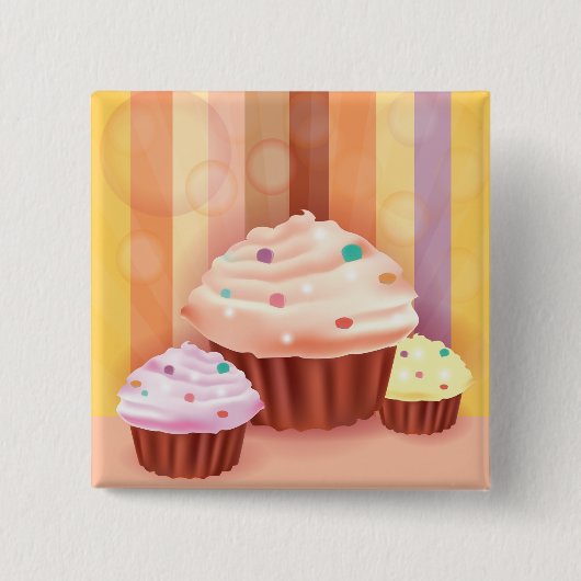 Cupcake Fantasy Kleurrijke snoepjes Vierkante Button 5,1 Cm (Voorkant)
